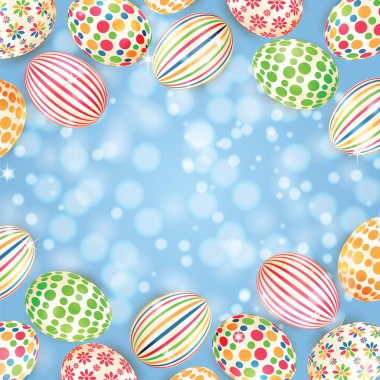 arka plan ile renkli Paskalya yumurtaları