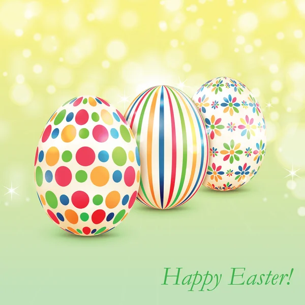 Fondo con coloridos huevos de Pascua — Vector de stock