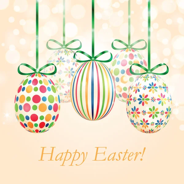 Fondo con coloridos huevos de Pascua — Archivo Imágenes Vectoriales