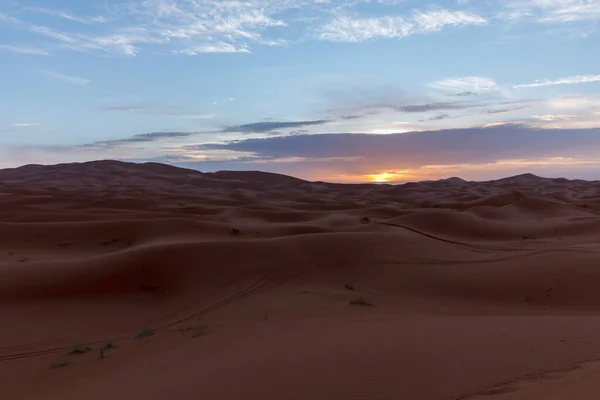 Paisaje Atardecer Desierto Del Sahara — Foto de Stock