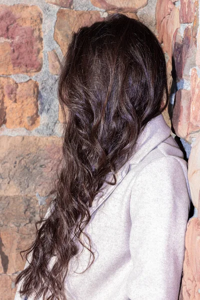 Brunette Fille Aux Cheveux Longs — Photo