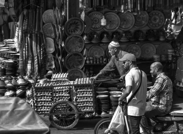 Marrakech Marokko 2018 Mensen Straat Marokko — Stockfoto