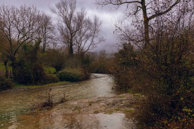 Bask ülkesinin kırsal kesimindeki vahşi nehir.