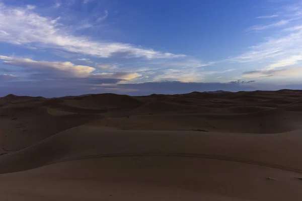 Αμμόλοφος Κατά Δύση Του Ηλίου Στο Μαρόκο — Φωτογραφία Αρχείου