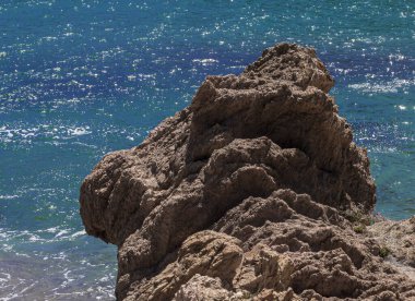 Kuzey İspanya 'da Costa Bravo plajında açık bir yaz gününde