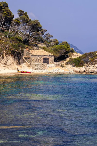 Strand Der Costa Brava Nordspanien Einem Klaren Sommertag — Stockfoto