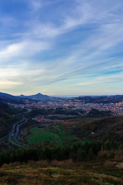 Blick Auf Die Stadt Bilbao Norden Spaniens Bei Sonnenuntergang — Stockfoto