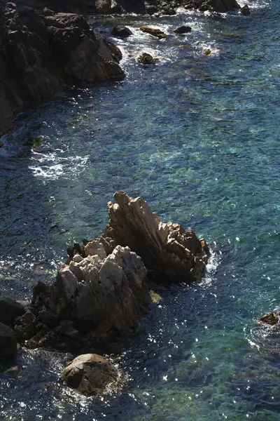 Côte Rocheuse Dans Nord Espagne Par Une Journée Été Claire — Photo