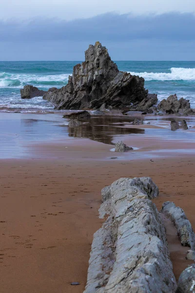 Formación Rocosa Playa Sopelana Provincia Vizcaya — Foto de Stock