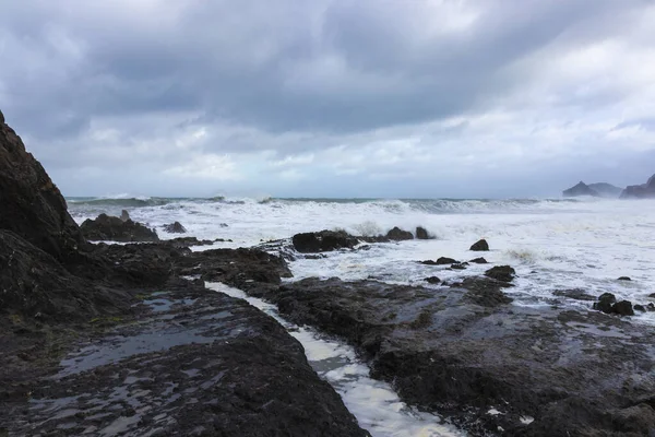 Marine Storm Coast Bizkaia Town Bakio — Stock Photo, Image