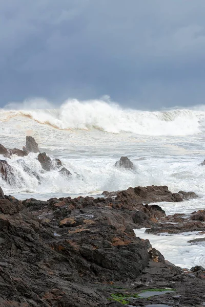 Mořská Bouře Pobřeží Bizkaia Městě Bakio — Stock fotografie