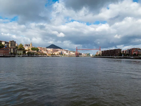 Mouth Ria Bilbao Portugalete Suspension Bridge World Heritage Site — Foto Stock