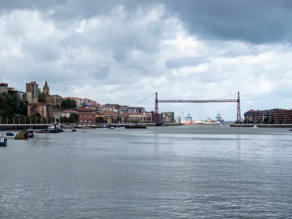 Mouth Ria Bilbao Portugalete Suspension Bridge World Heritage Site — Foto de Stock