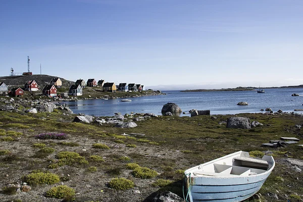 Stadt in Grönland — Stockfoto