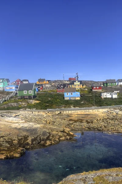 Stadt in Grönland — Stockfoto