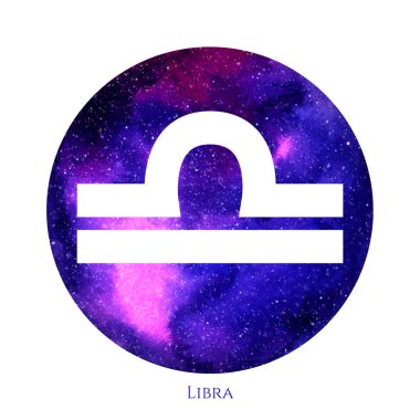 Galaksileri ve burçları olan suluboya çemberi. Burçlar Koç burcu, Leo, Yay burcu, Oğlak burcu, Taurus, Başak burcu, Terazi, Kova burcu, Gemini, Kanser, Akrep, Balık burcu.  