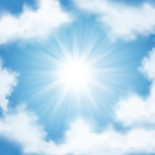 Moln på blå himmel bakgrund — Stock vektor