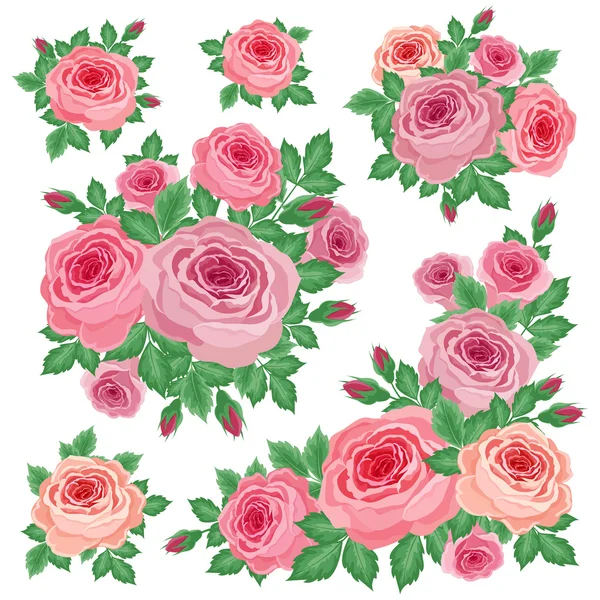 Ramos de rosas — Vector de stock