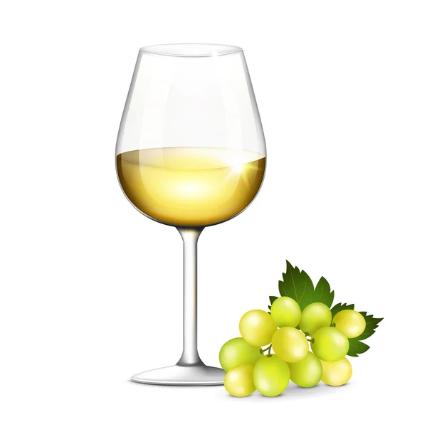 Copa de vino blanco — Vector de stock