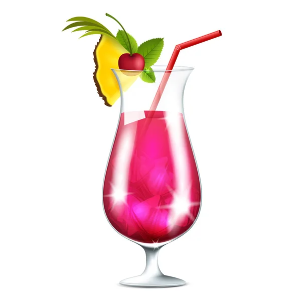 Rode cocktail op een witte achtergrond — Stockvector