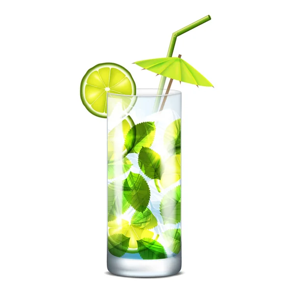 Cocktail with mint — Stock Vector