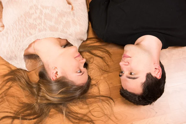 Young couple on the floor Stock Image