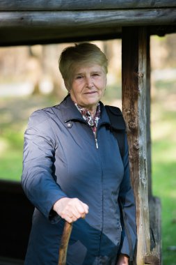 Ormanın içinde kadın kıdemli