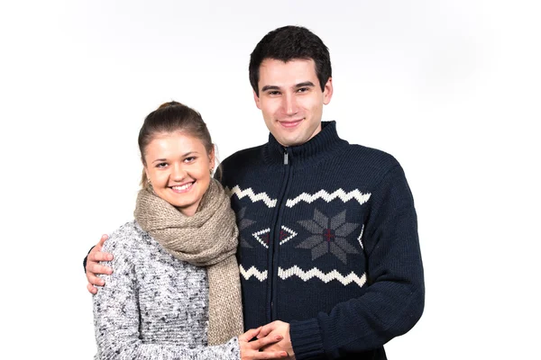 Casal em roupas de inverno — Fotografia de Stock