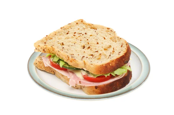 Frisches Sandwich auf einem Teller — Stockfoto