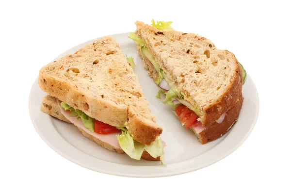 Granary bread sandwich — Stock Photo, Image