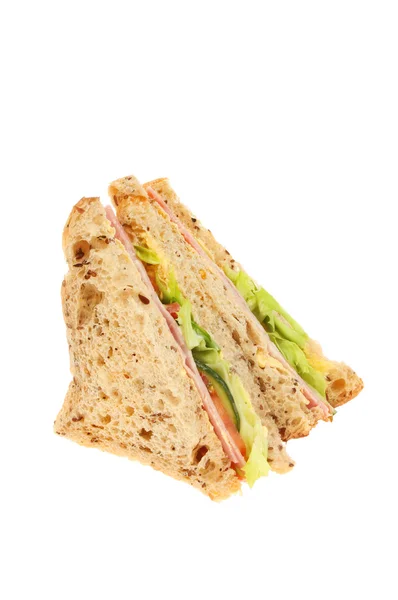 Ham and salad sanwich — Stock Photo, Image