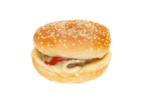 Kaas hamburger geïsoleerd — Stockfoto