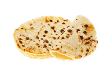 Yunan tarzı düz ekmek beyaza karşı izole