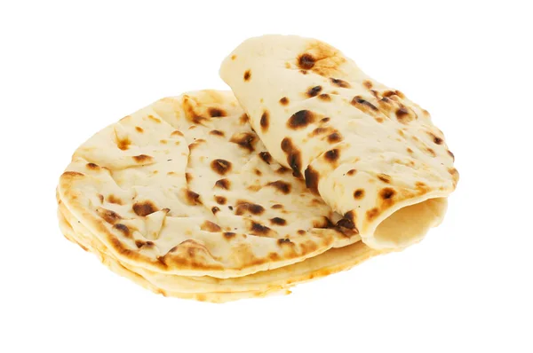 Greek Style Flatbreads Isolated White — Stock Photo, Image