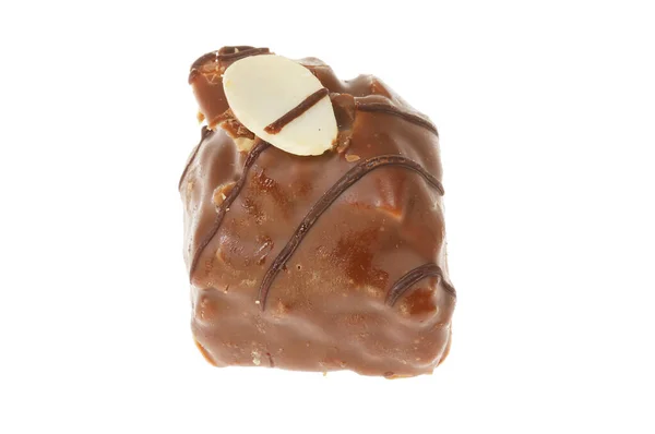 Baklava Chocolate Leite Único Isolado Contra Branco — Fotografia de Stock