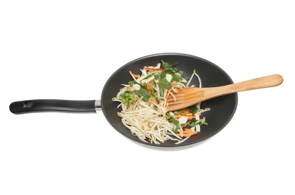 Stir fry vegetables in a wok — Stock Photo, Image