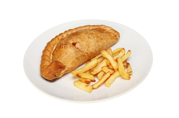 Pasty and chips — Stock Photo, Image