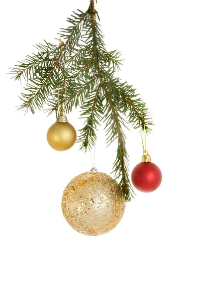 Decoraties op kerstboom — Stockfoto