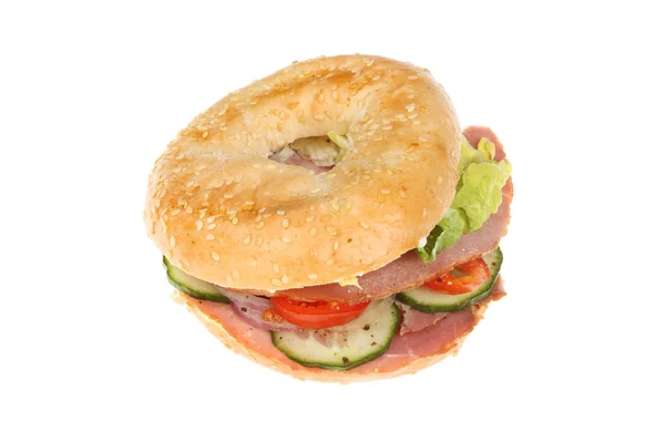 Bagel op plaat — Stockfoto