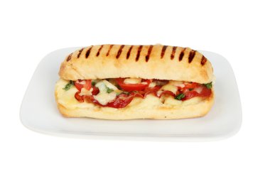 Peynir ve fesleğen pannini