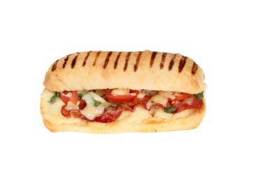 Peynir ve fesleğen pannini