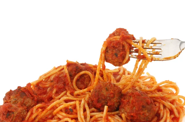 Spaghetti en vlees ballen — Stockfoto