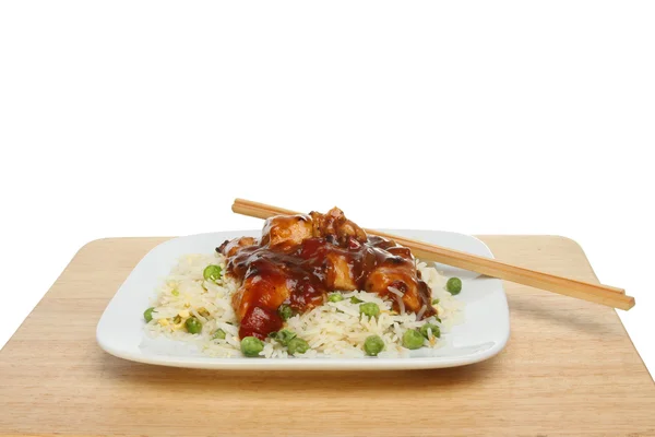 Chinese meal on plate — Stock Photo, Image