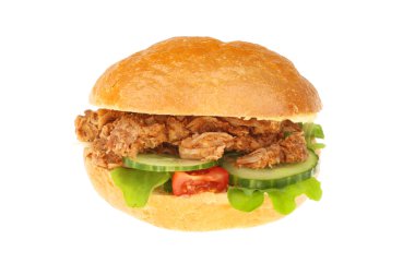 Pulled domuz eti ve salata ile numaralı seribaşı simit