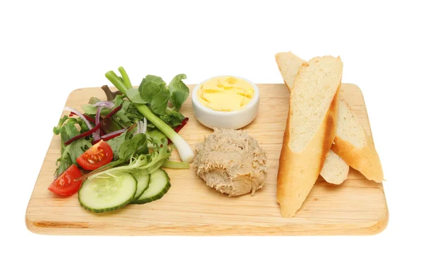 Pate bread and salad — Stock Photo, Image