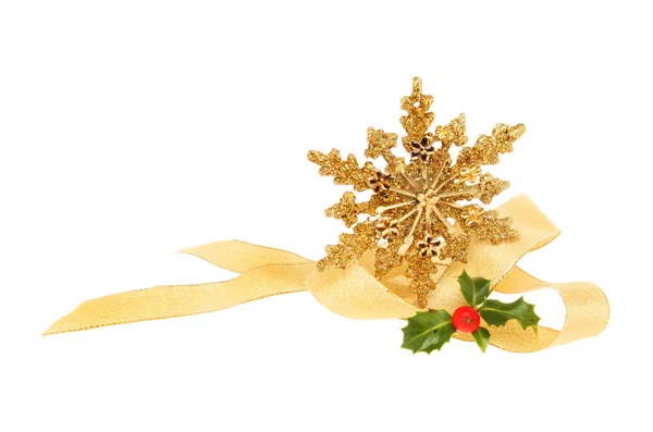 Gouden decoratie van Kerstmis — Stockfoto