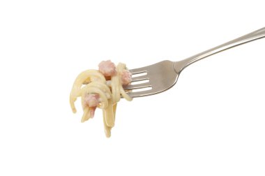 Spagetti çatalı üzerinde