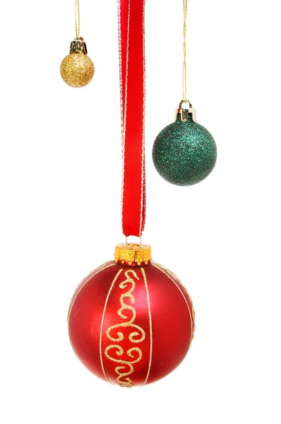 Hanging baubles isolated — Stock Photo, Image