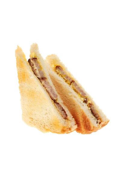 Toasted sausage sandwich — Stock Photo, Image