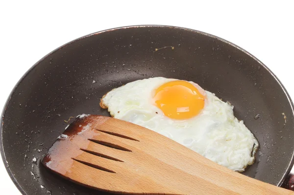 Fried egg in a pan — Stock Photo, Image